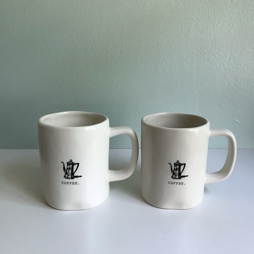 Rae Dunn ICON Typewriter Lettered Coffee Mugs